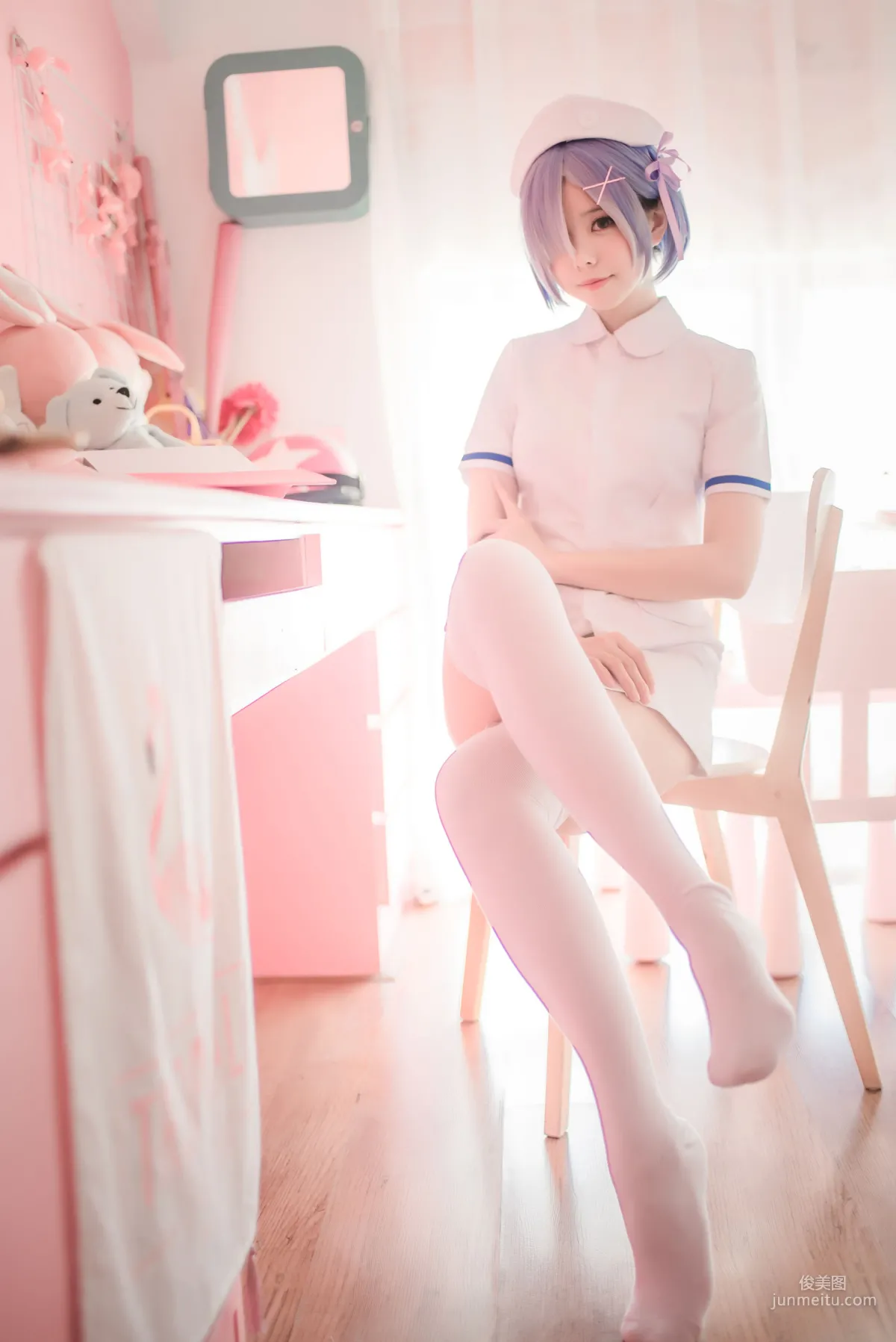 小野妹子w《白色紗裙+蕾姆護士+蕾姆兔女郎》 [COSPLAY美女] 寫真集 12