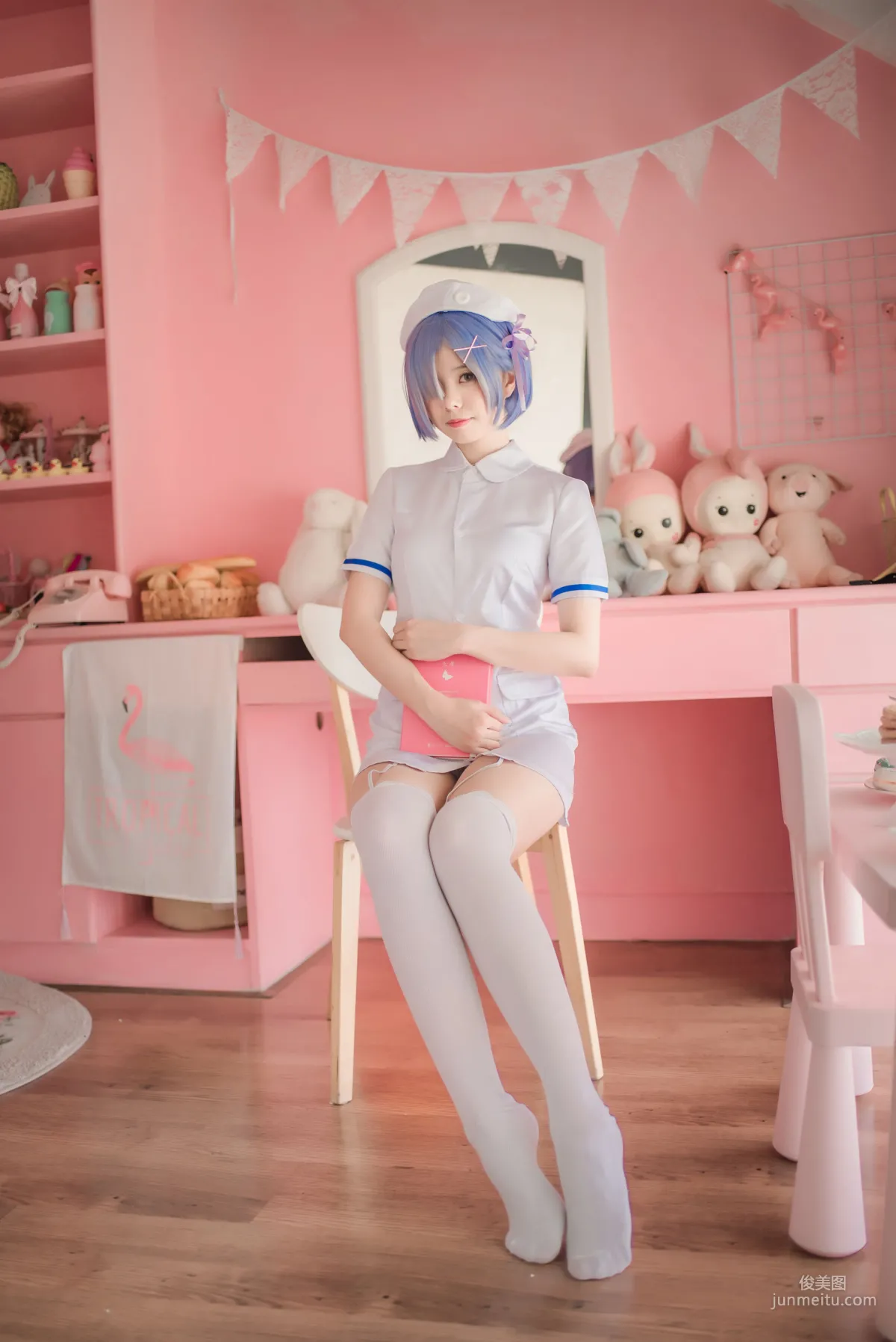 小野妹子w《白色紗裙+蕾姆護士+蕾姆兔女郎》 [COSPLAY美女] 寫真集 14