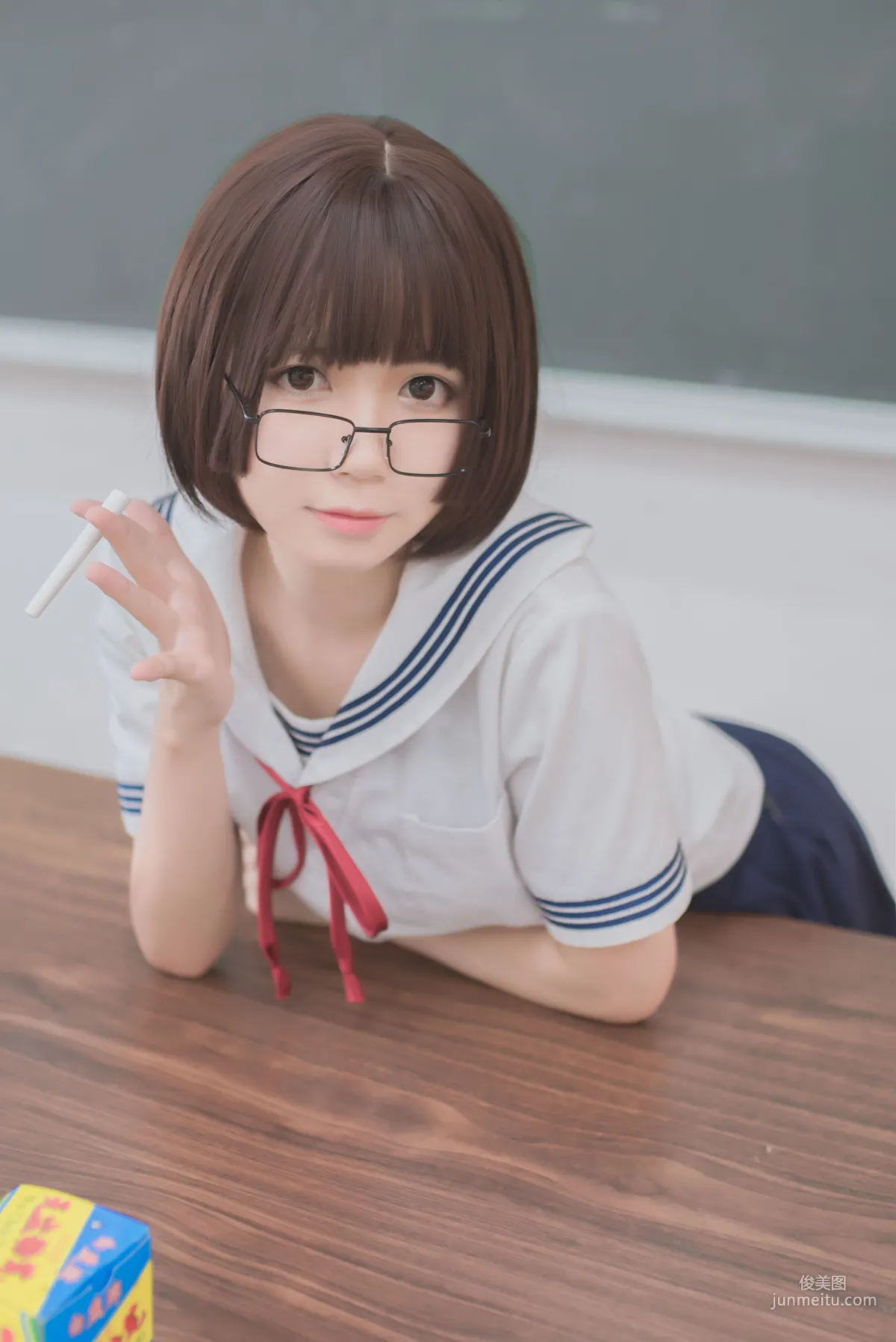 白金Saki《蘑菇頭黑絲JK》 [COSPLAY福利] 寫真集 20