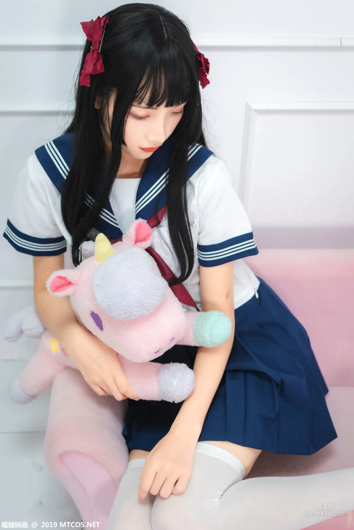 《蓝白水手服少女》 [喵糖映画] VOL.012 写真集27