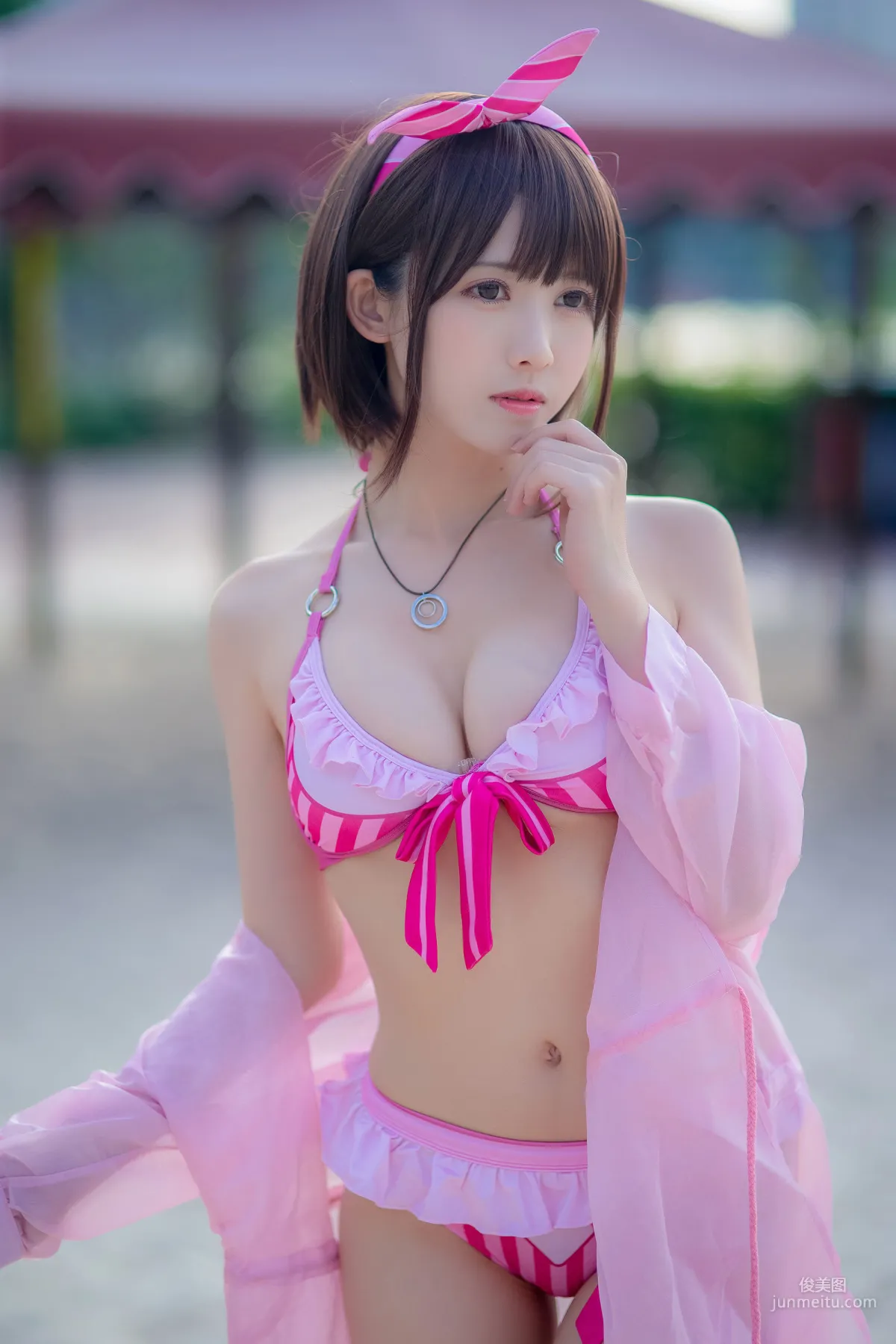 鳗魚霏兒《加藤惠 粉色泳裝》 [COSPLAY美女] 寫真集 18