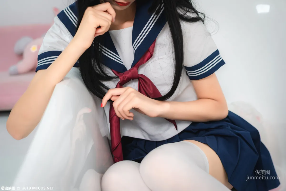 《蓝白水手服少女》 [喵糖映画] VOL.012 写真集41