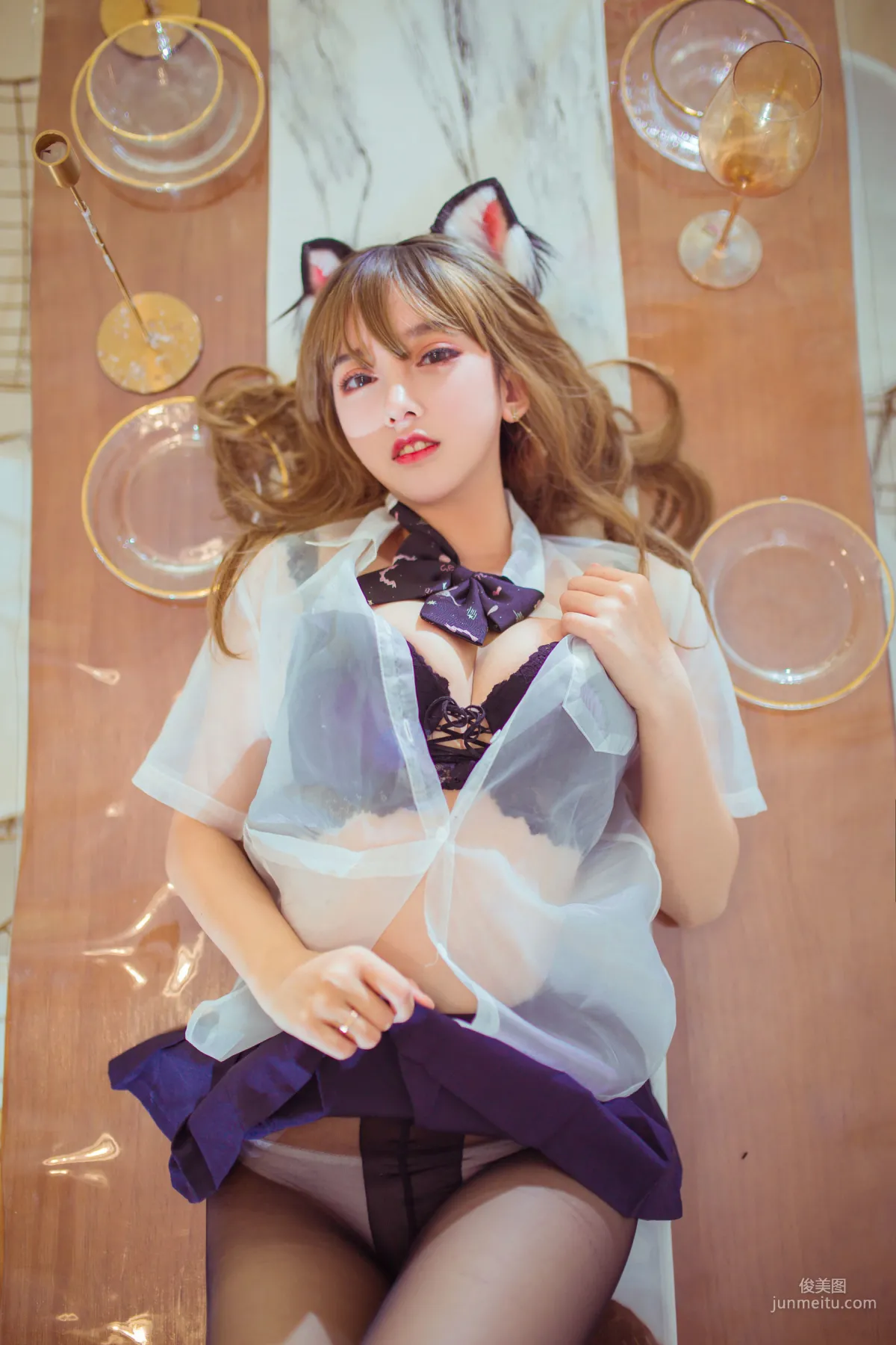 米線線sama 《陽台黑絲性感貓咪》 [COSPLAY美女] 寫真集 16