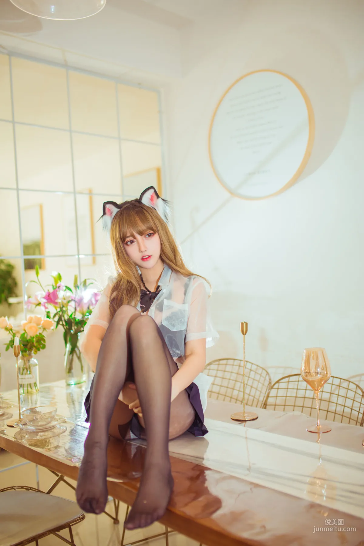 米線線sama 《陽台黑絲性感貓咪》 [COSPLAY美女] 寫真集 23