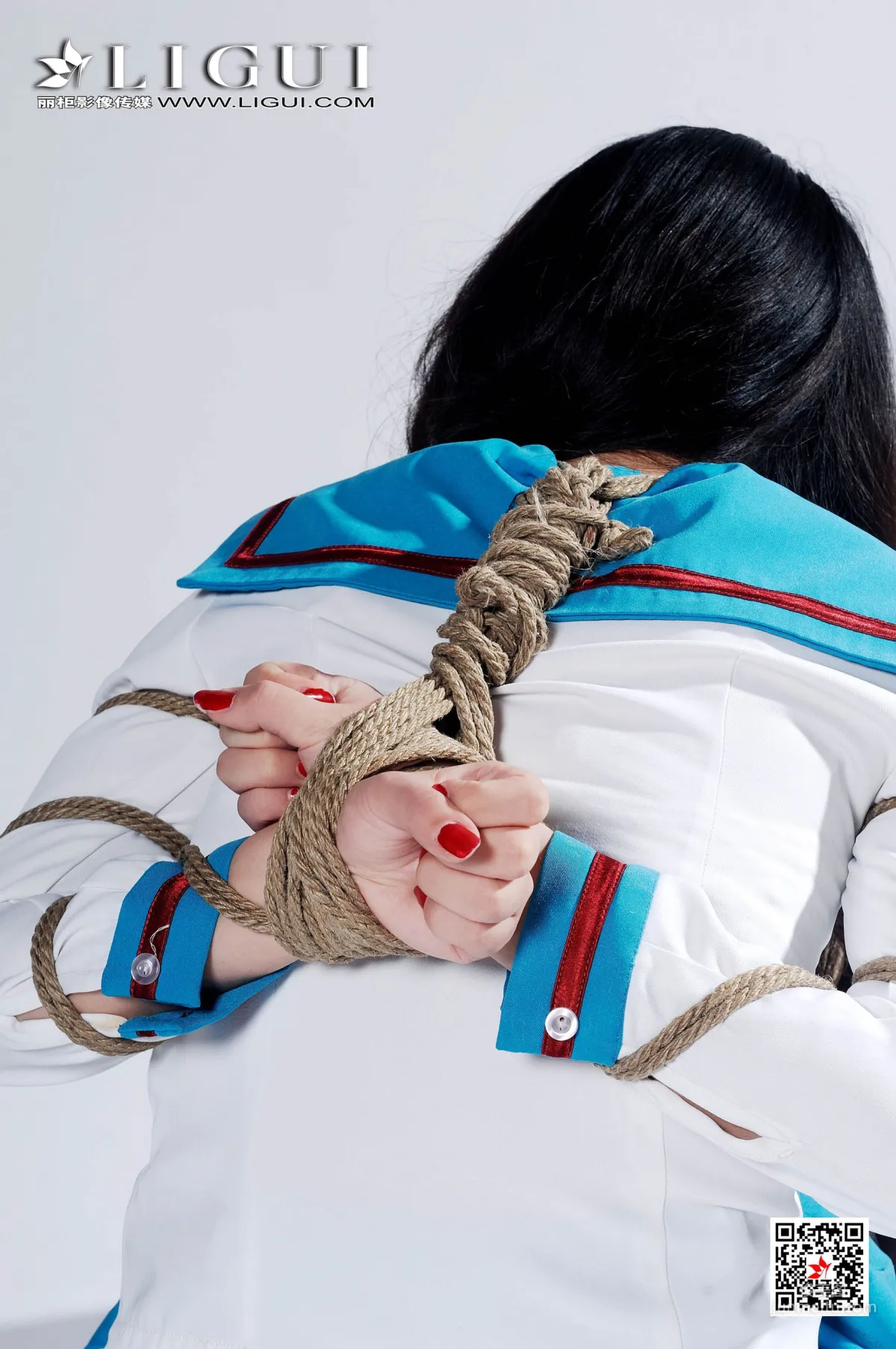 Model 幽幽《制服黑絲捆綁》 [麗櫃美束Ligui] 寫真集 10