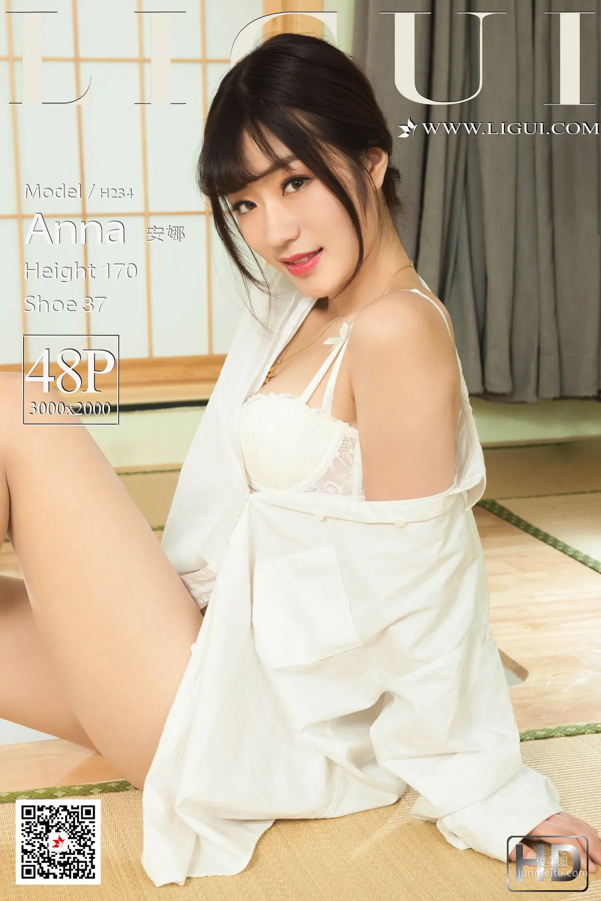 Model 安娜《浴室白衬衫丝足》 [丽柜LIGUI] 写真集1