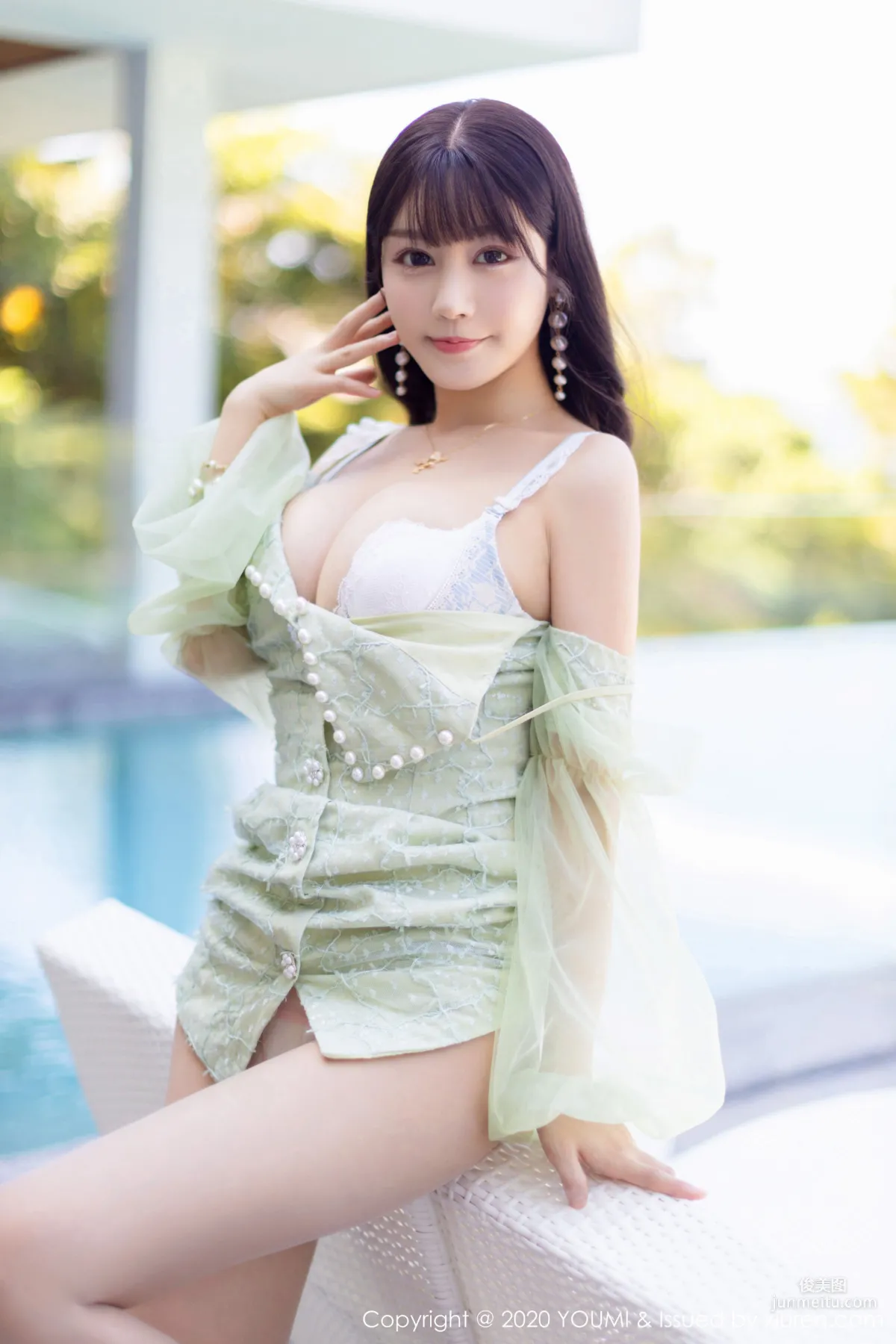 朱可兒Flower《蕾絲内衣與朦胧肉絲系列》 [尤蜜荟YouMi] Vol.417 寫真集 8
