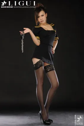 Model 蘇菲《黑絲女警》 [麗櫃美束LiGui] 美腿玉足寫真圖片