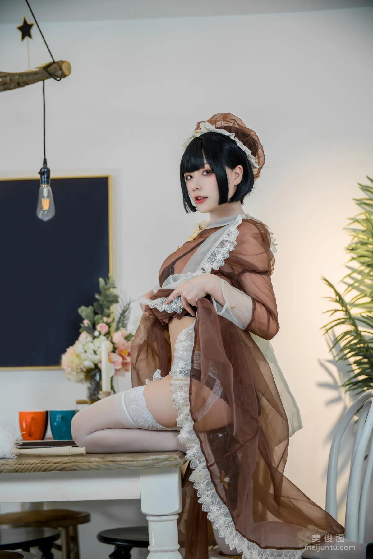 Coser起司塊wii 《棕色透明裝女仆》 寫真集 14