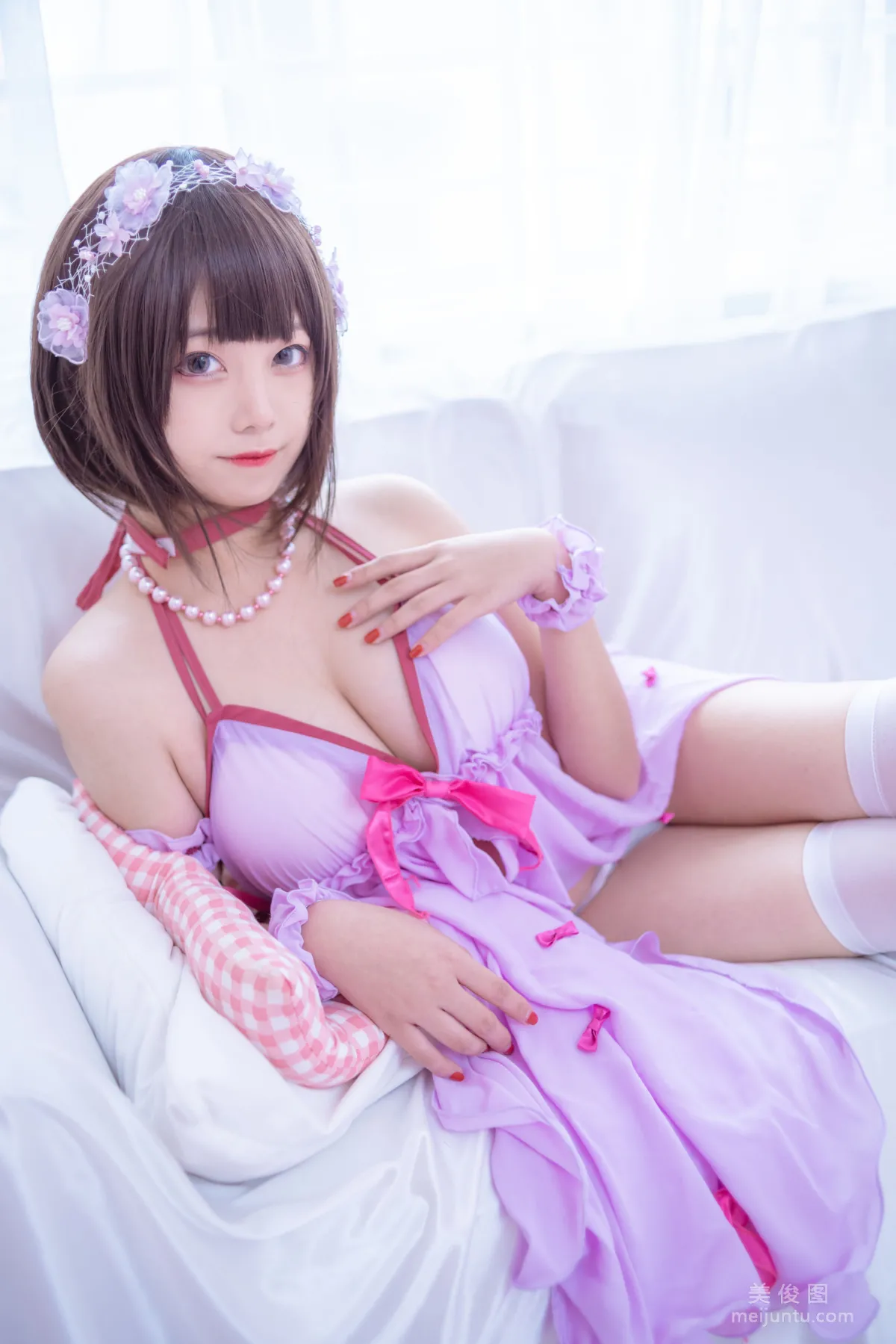[美女Coser] 蜜汁貓裘 《加藤惠睡衣》 寫真集 3