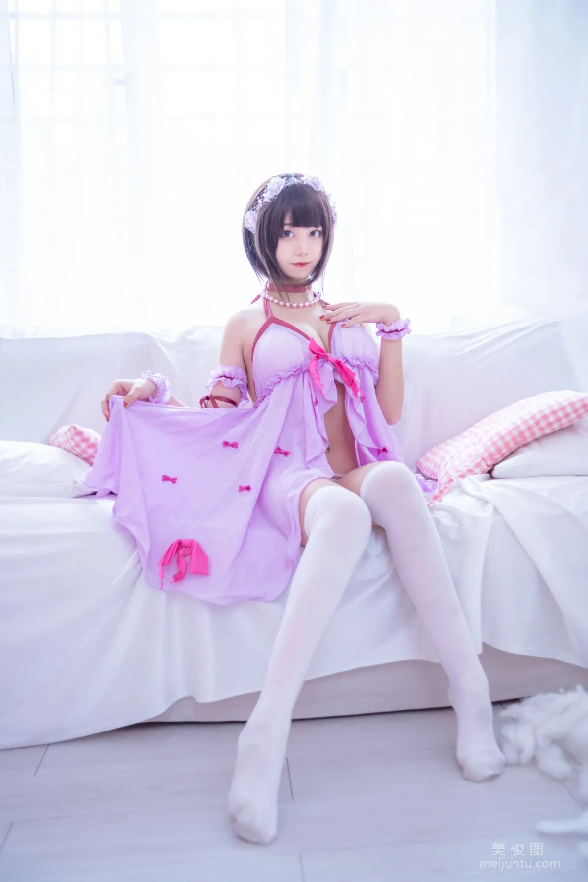 [美女Coser] 蜜汁貓裘 《加藤惠睡衣》 寫真集 14