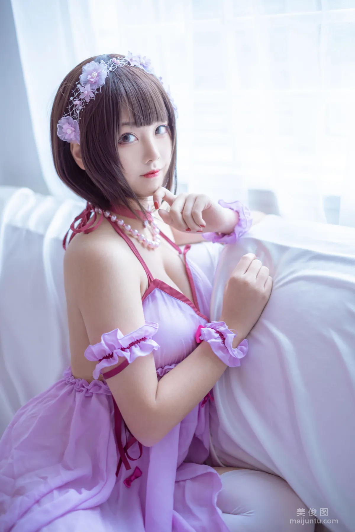 [美女Coser] 蜜汁貓裘 《加藤惠睡衣》 寫真集 9