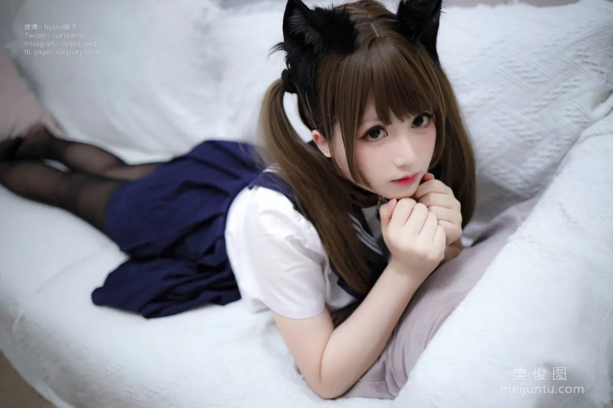 Nyako喵子 《黑絲水手服貓娘》 寫真集 14