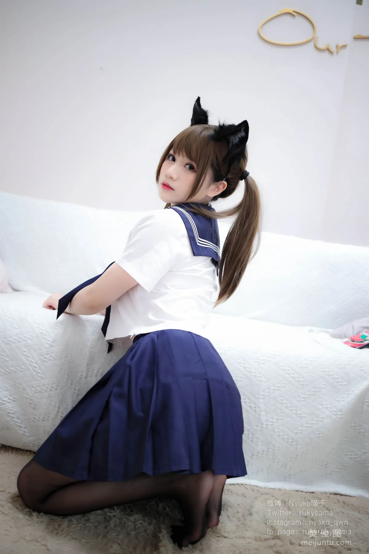 Nyako喵子 《黑絲水手服貓娘》 寫真集 21