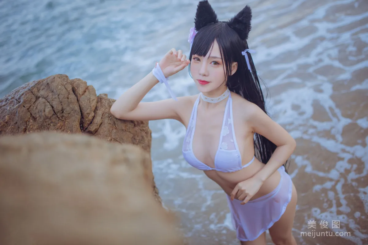 抖娘-利世×不呆貓 《獒犬海邊泳裝》 寫真集 41