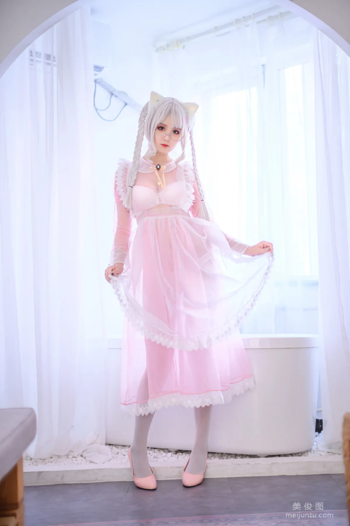 Coser美女Akisoso秋楚楚 《粉色透明女仆》 寫真集 13