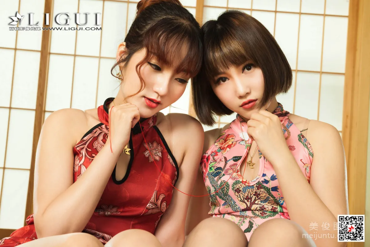 [麗櫃Ligui] Model 小爽&amp;汐汐 《絲襪粽子》 寫真集 36