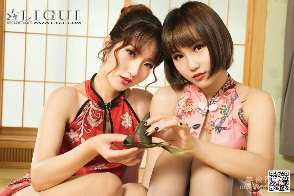 [麗櫃Ligui] Model 小爽&amp;汐汐 《絲襪粽子》 寫真集 63