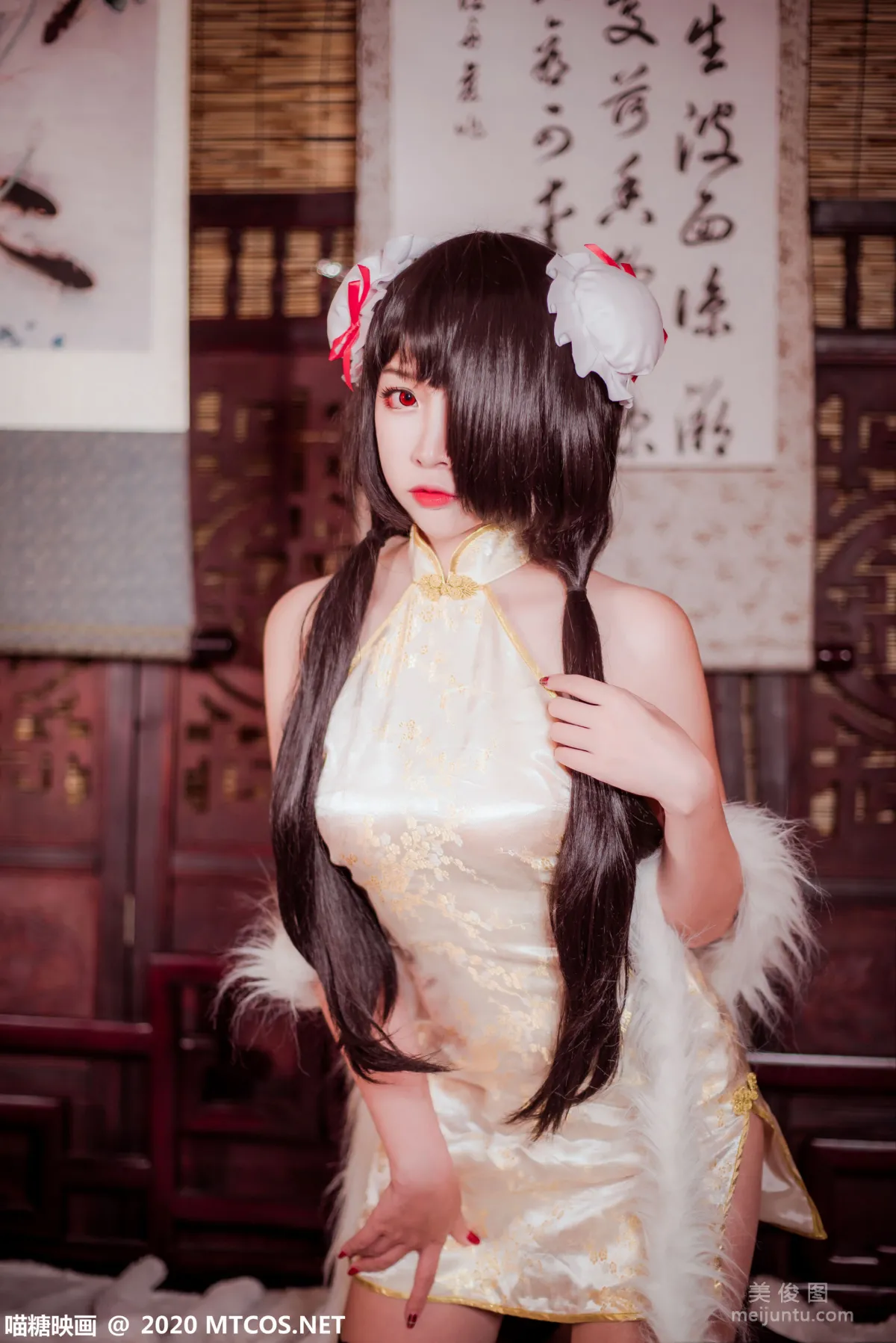 [喵糖映画] HML.019 《狂三黑丝旗袍》 写真集16