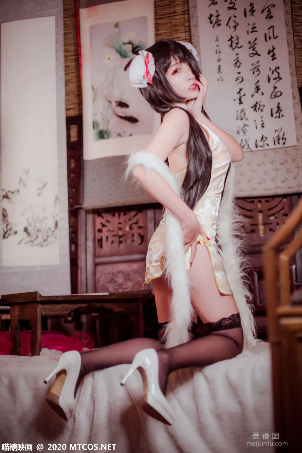 [喵糖映画] HML.019 《狂三黑丝旗袍》 写真集28