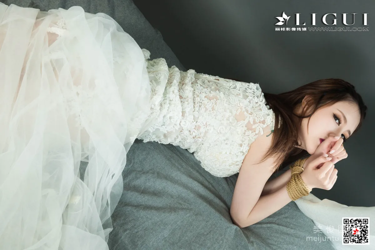 [丽柜Ligui] Model 天天 《蕾丝婚纱美束》 写真集46