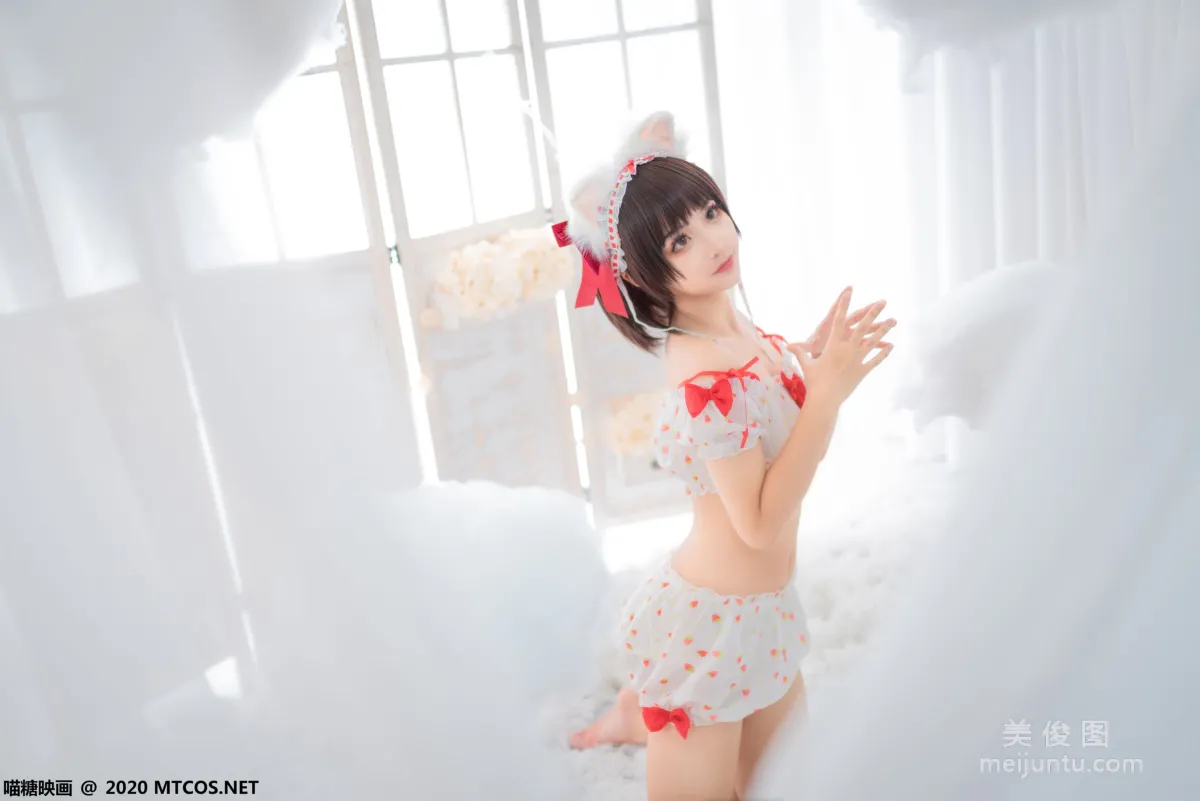 [喵糖映画] VOL.155 《草莓印花小夜衣》 写真集1