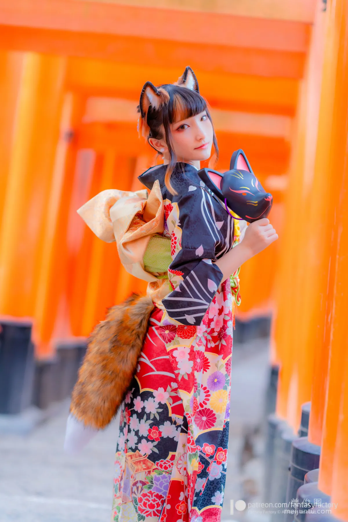 [Fantasy Factory] 小丁Cosplay 2020.01 《黑絲 和服 JK》 寫真集 61