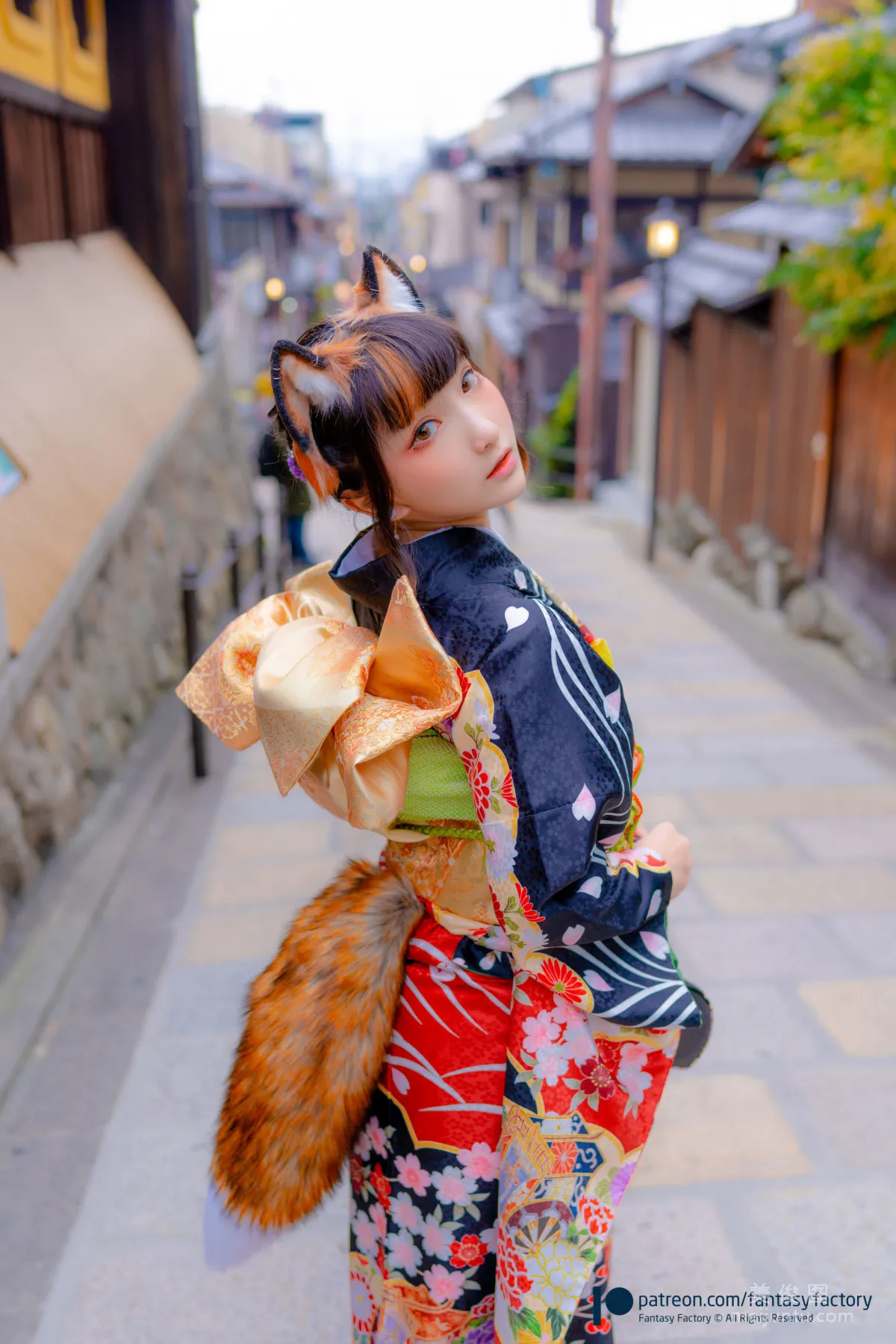 [Fantasy Factory] 小丁Cosplay 2020.01 《黑絲 和服 JK》 寫真集 38