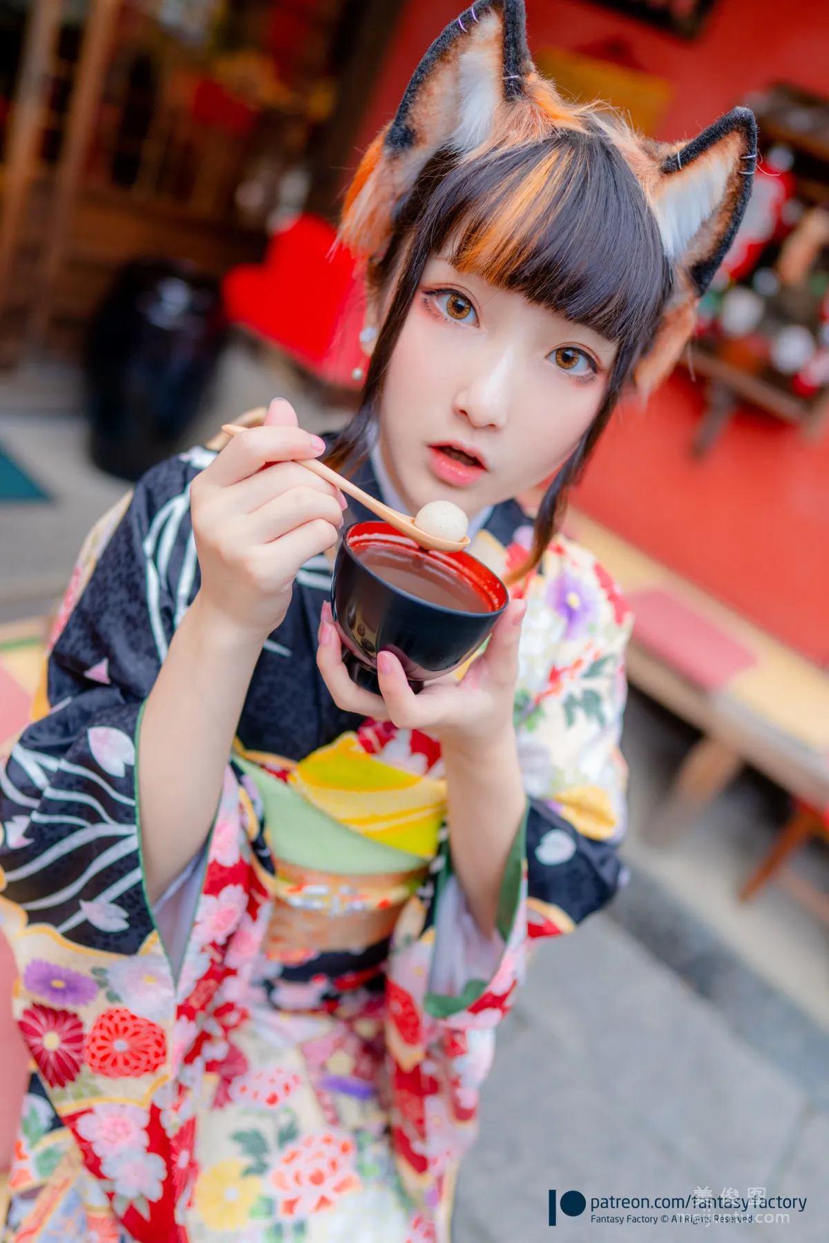 [Fantasy Factory] 小丁Cosplay 2020.01 《黑絲 和服 JK》 寫真集 46