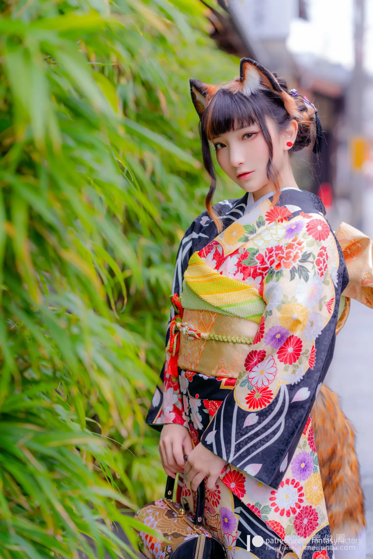 [Fantasy Factory] 小丁Cosplay 2020.01 《黑絲 和服 JK》 寫真集 37