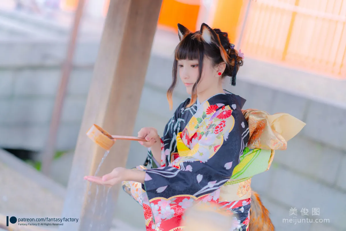 [Fantasy Factory] 小丁Cosplay 2020.01 《黑絲 和服 JK》 寫真集 53