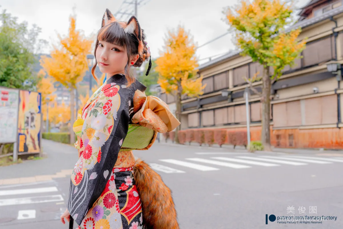 [Fantasy Factory] 小丁Cosplay 2020.01 《黑絲 和服 JK》 寫真集 35