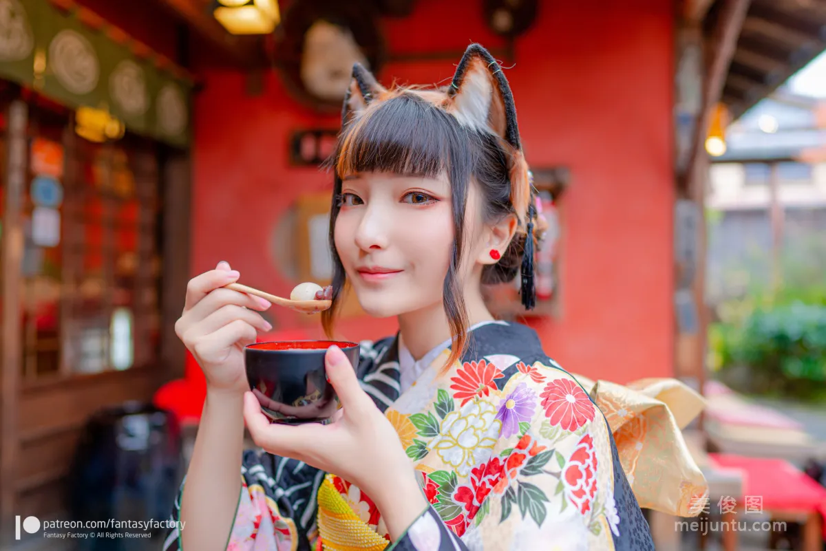 [Fantasy Factory] 小丁Cosplay 2020.01 《黑絲 和服 JK》 寫真集 45