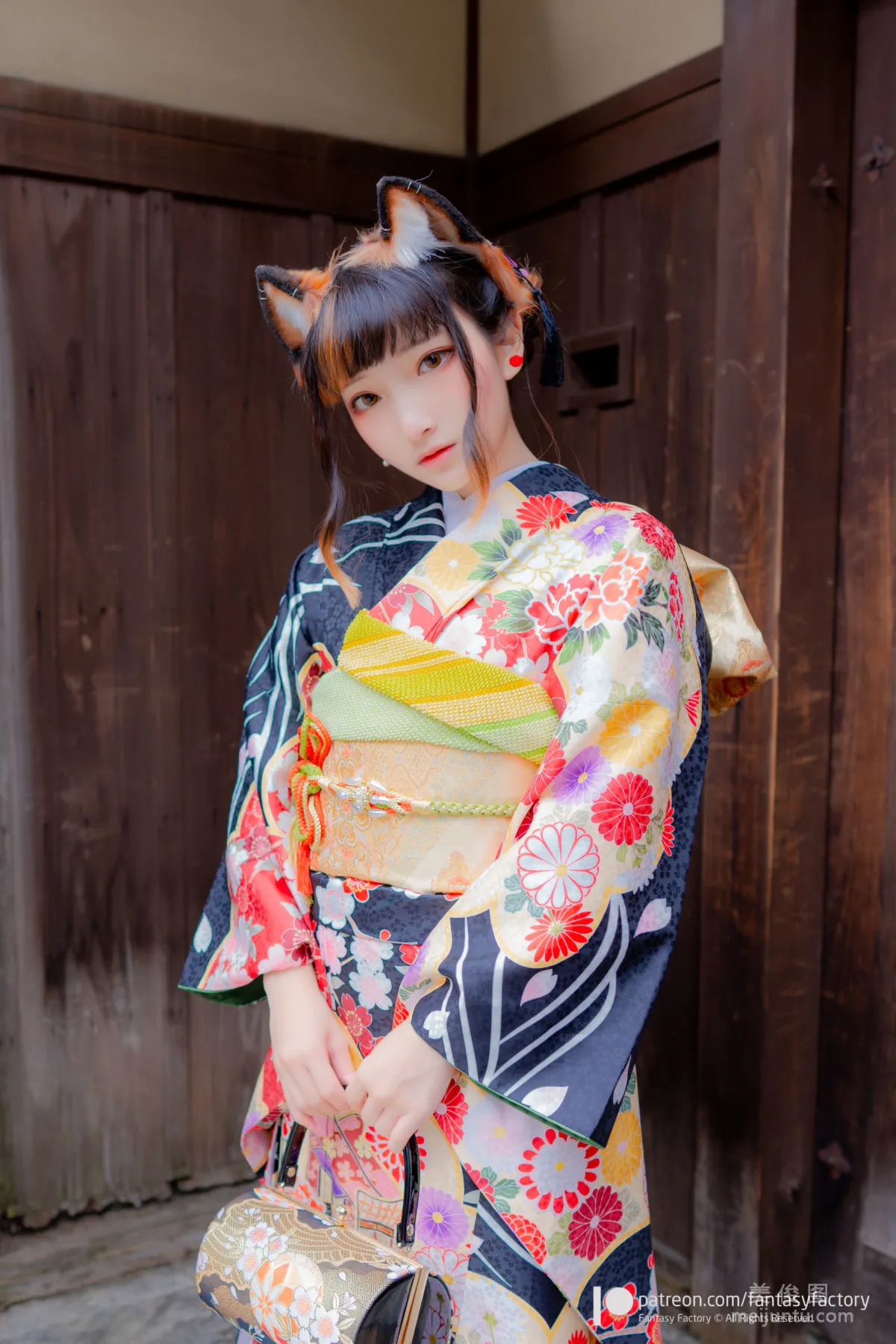 [Fantasy Factory] 小丁Cosplay 2020.01 《黑絲 和服 JK》 寫真集 41