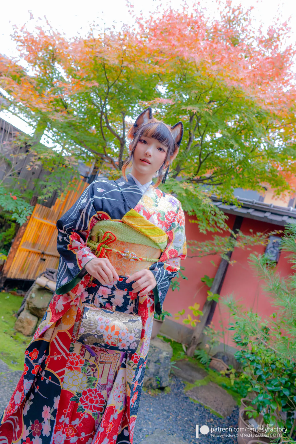 [Fantasy Factory] 小丁Cosplay 2020.01 《黑絲 和服 JK》 寫真集 43