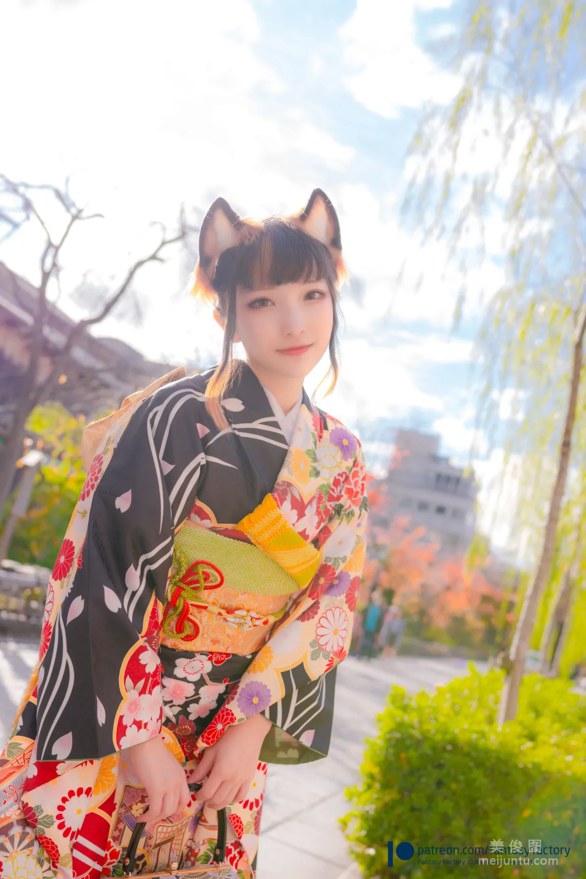 [Fantasy Factory] 小丁Cosplay 2020.01 《黑絲 和服 JK》 寫真集 55