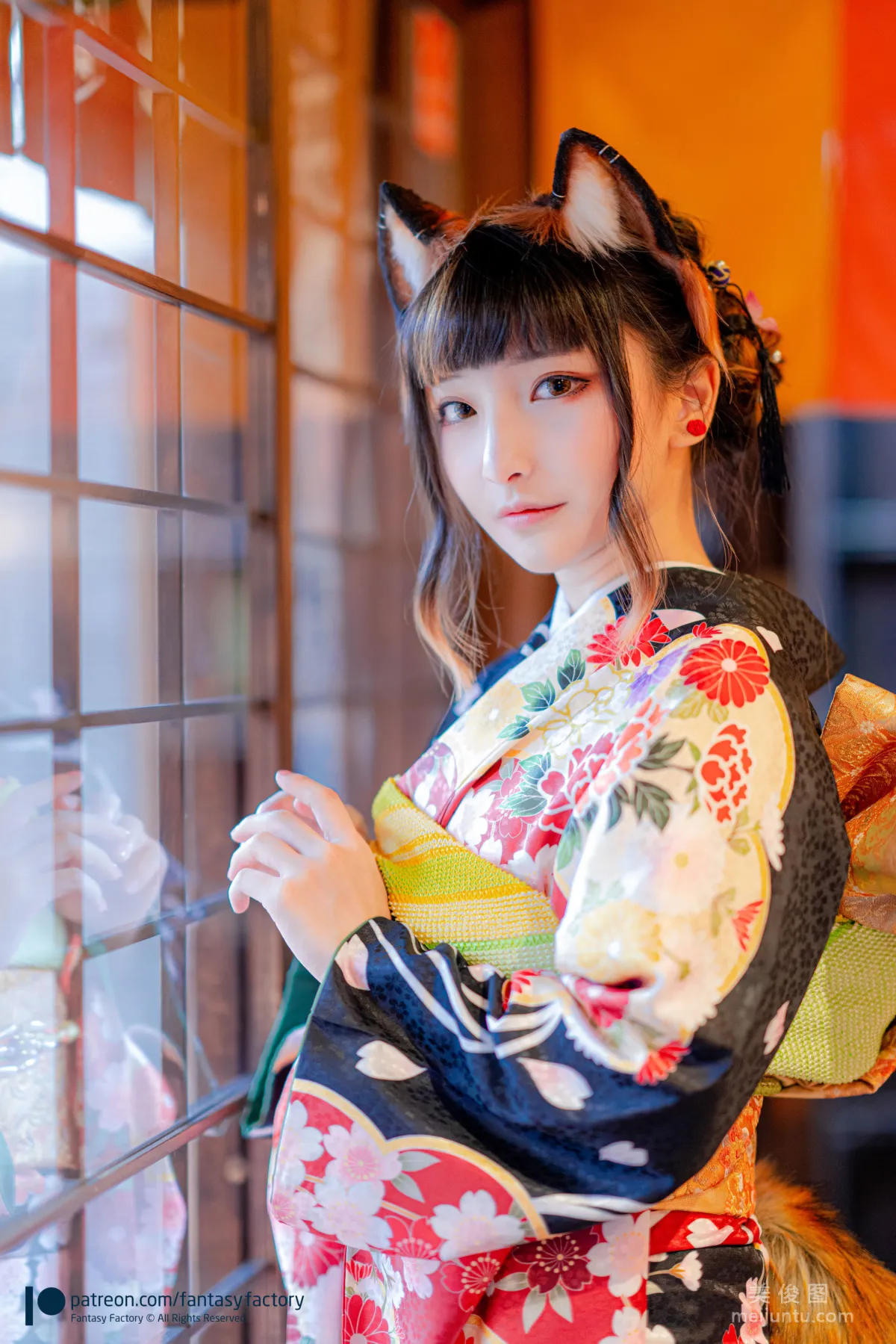 [Fantasy Factory] 小丁Cosplay 2020.01 《黑絲 和服 JK》 寫真集 44