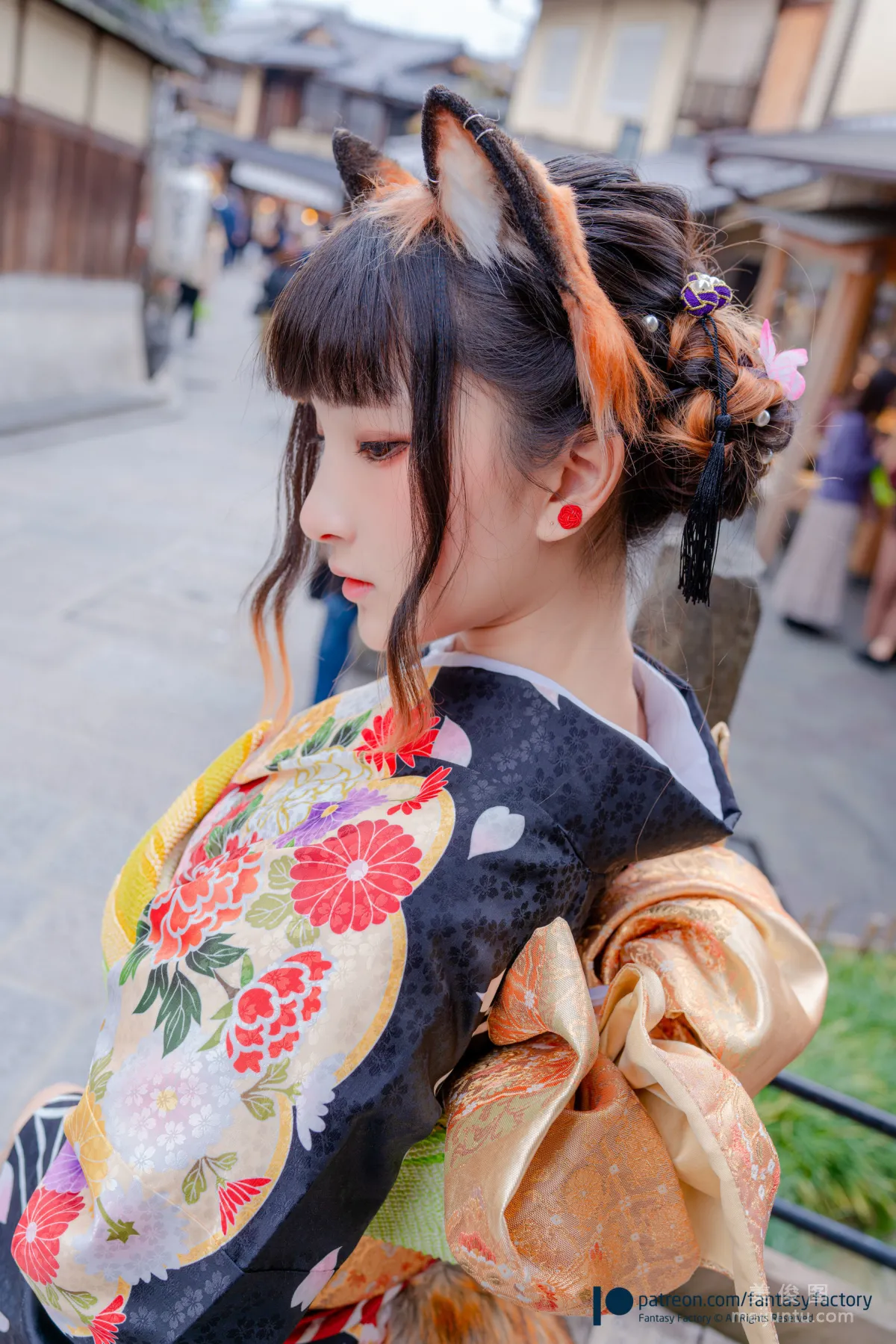[Fantasy Factory] 小丁Cosplay 2020.01 《黑絲 和服 JK》 寫真集 48