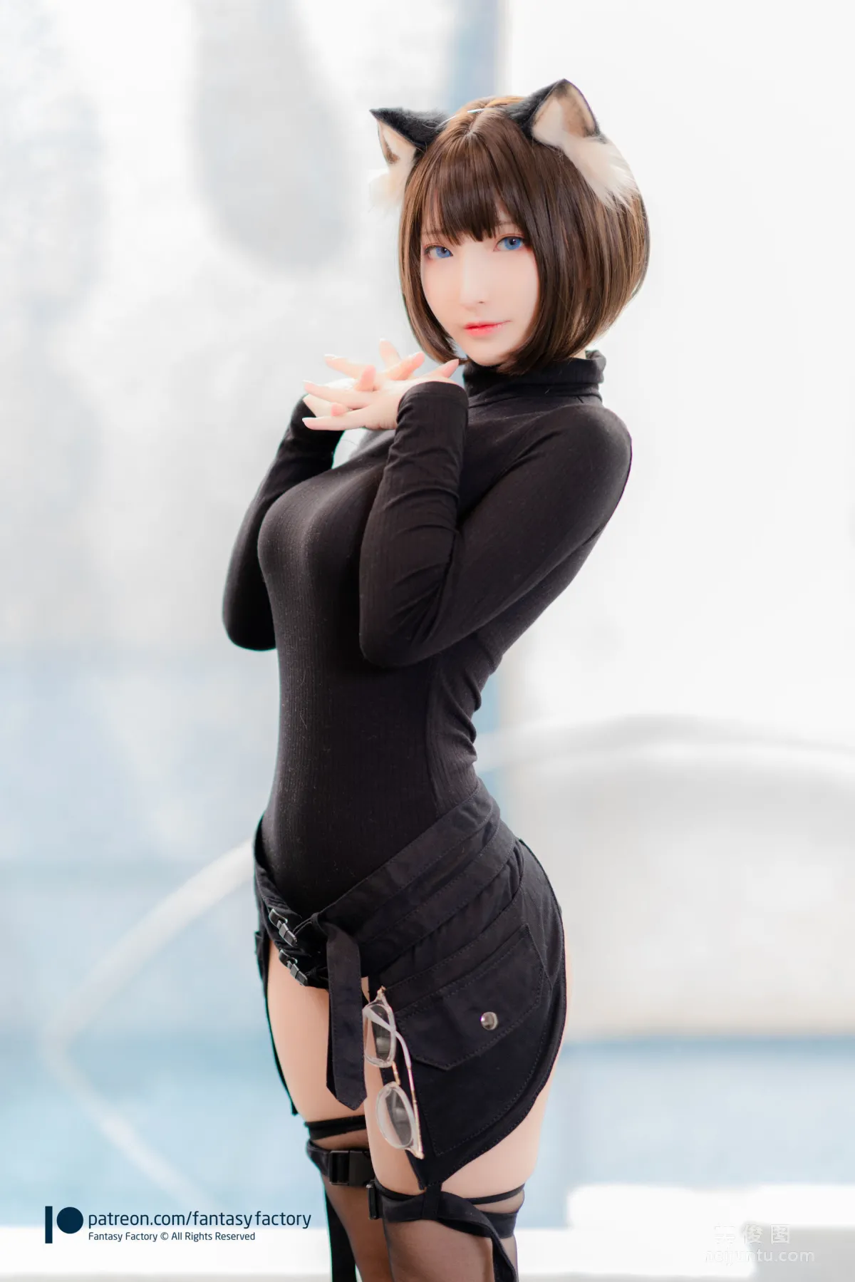 [Fantasy Factory] 小丁Cosplay 2020.01 《黑丝 和服 JK》 写真集89
