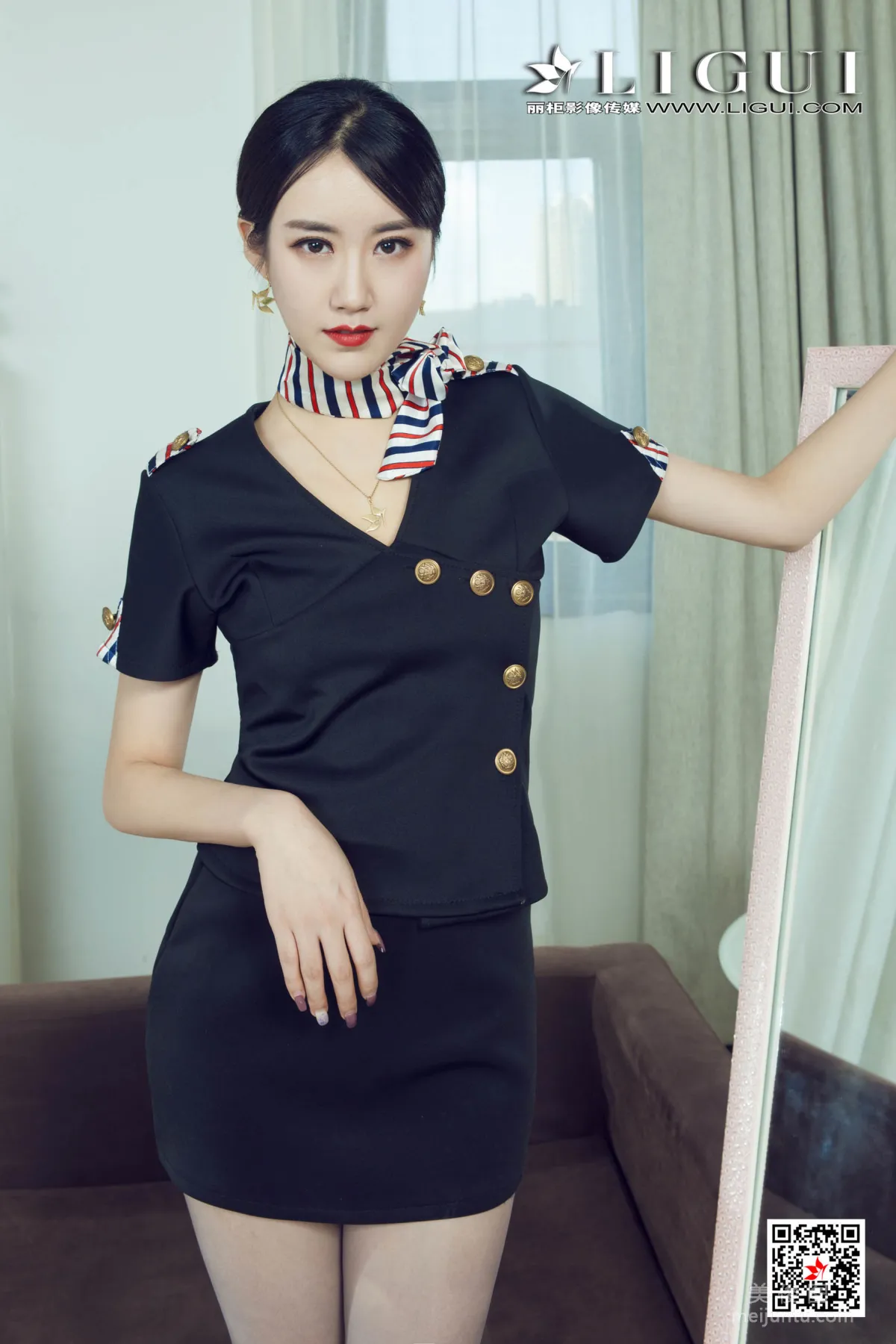 [麗櫃Ligui] Model 子晴 - 極品灰絲空姐美腿 13
