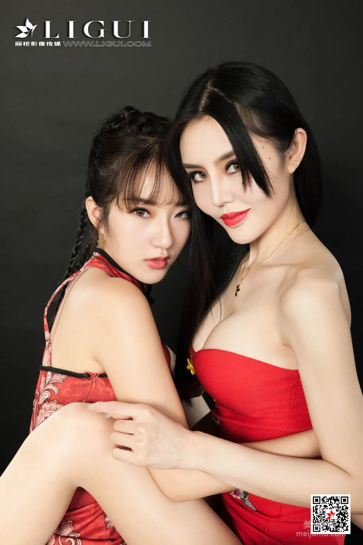 [丽柜Ligui] 网络丽人 Model 汐汐& 凉儿 - 双生丝袜红女郎2