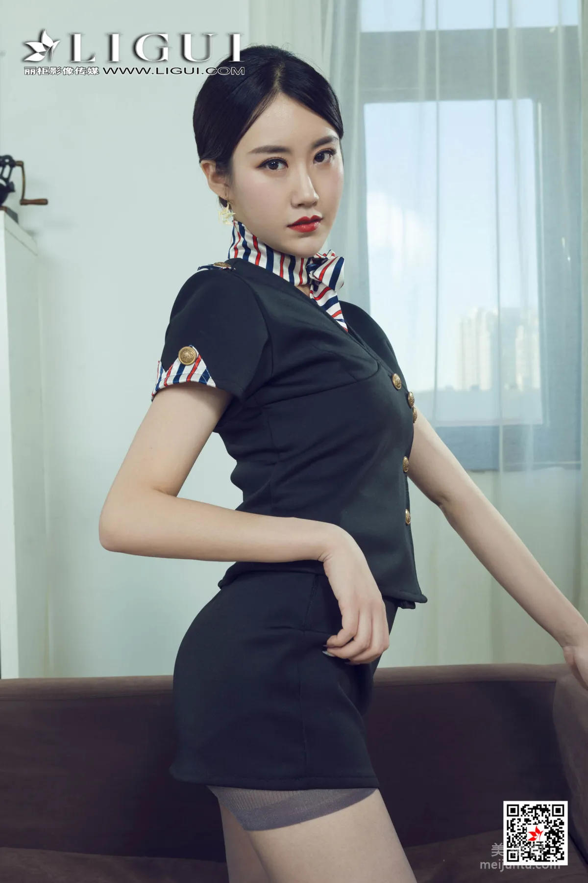 [麗櫃Ligui] Model 子晴 - 極品灰絲空姐美腿 18