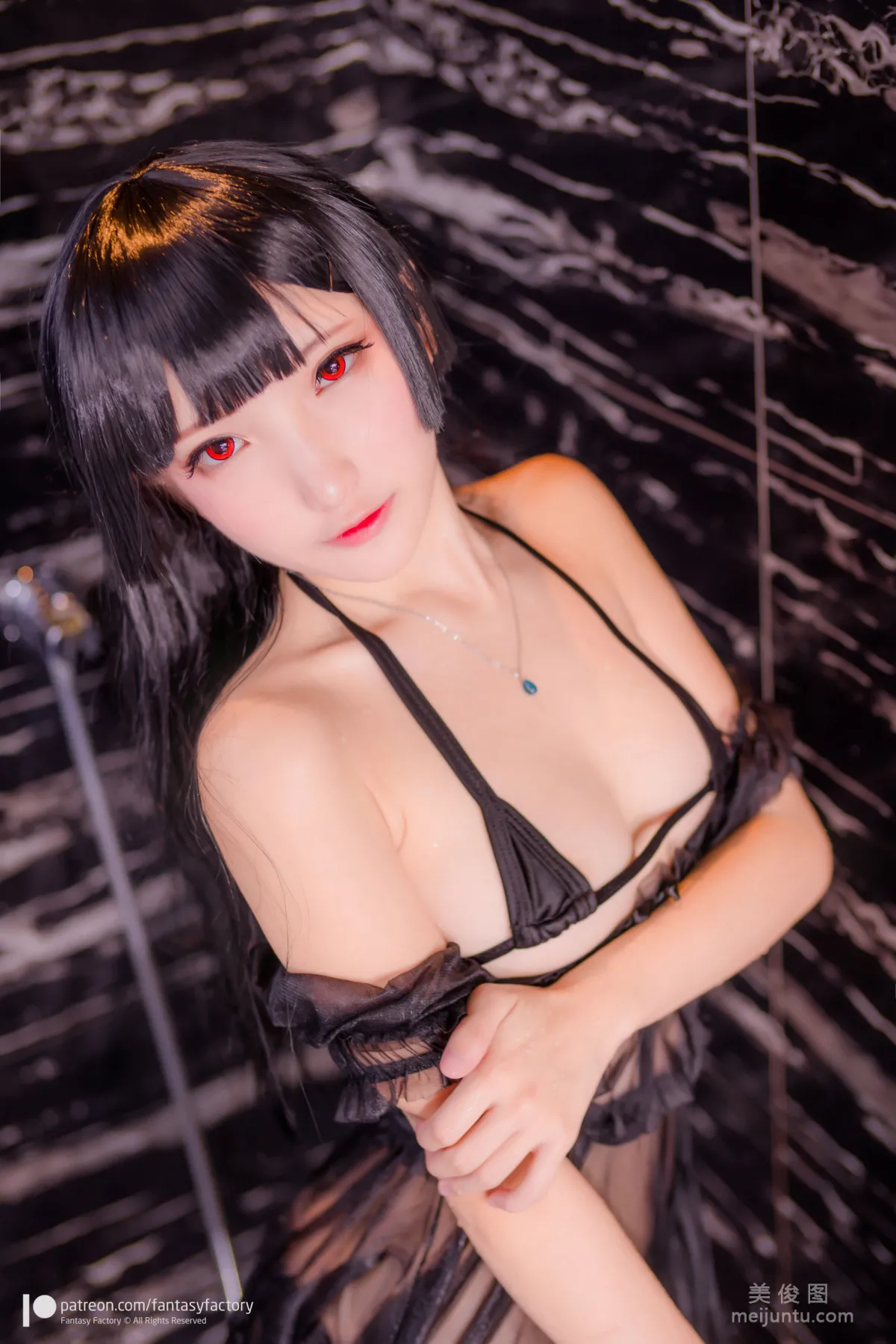 [Cosplay] 小丁 《Fantasy Factory》  黑白 薄纱 网袜 写真集68
