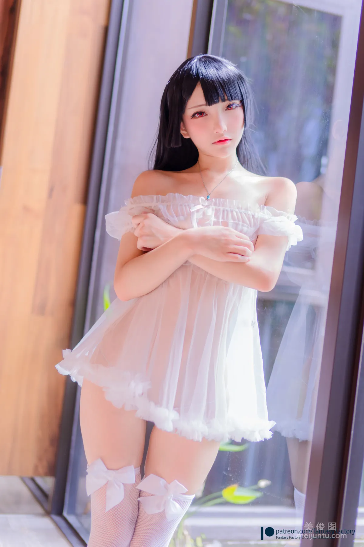 [Cosplay] 小丁 《Fantasy Factory》  黑白 薄纱 网袜 写真集37