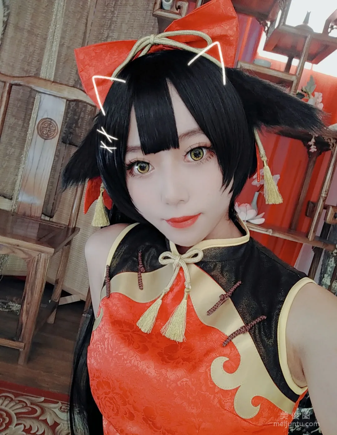 [Cosplay寫真] 動漫博主Money冷冷 - 高雄紅旗袍 3