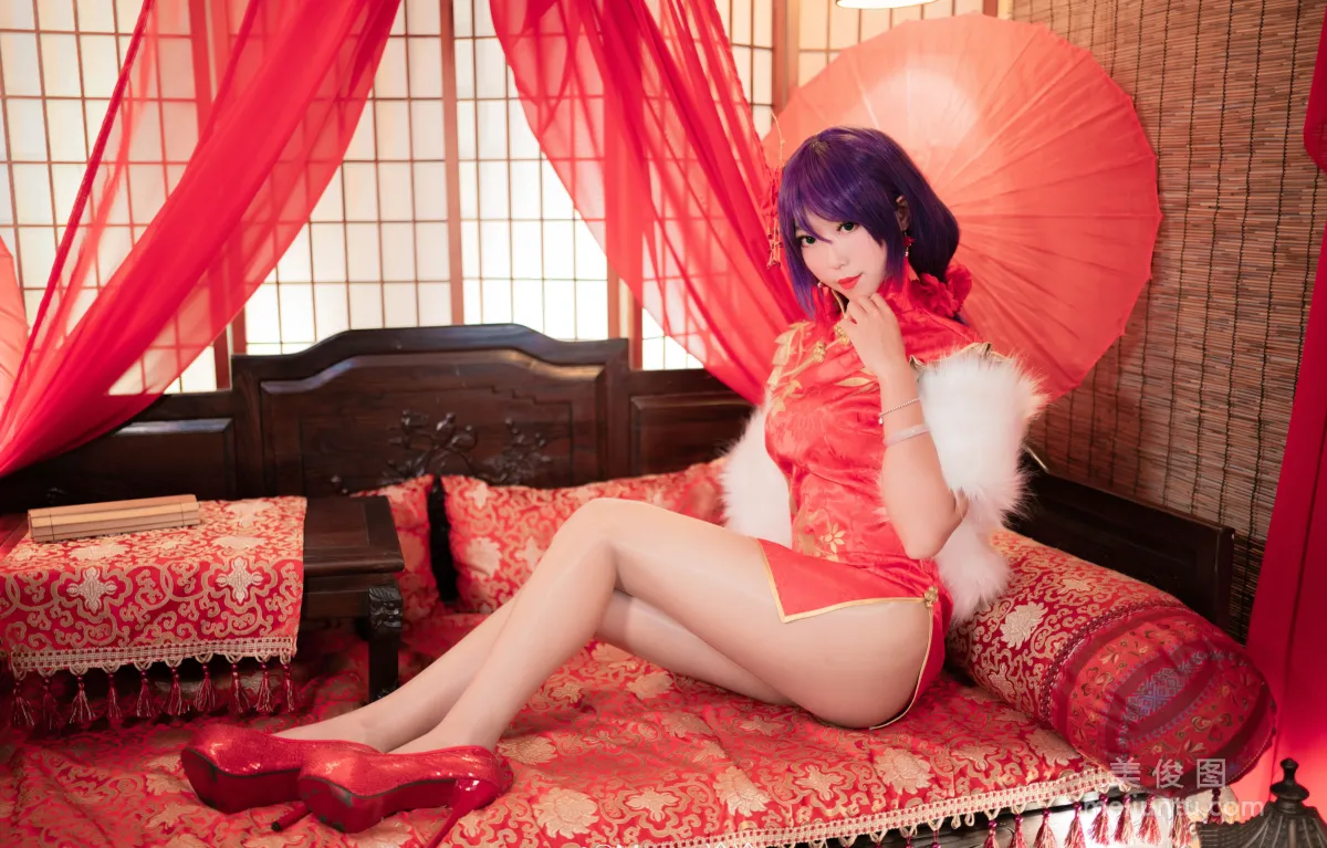 [Cosplay寫真] 動漫博主Money冷冷 - 高雄紅旗袍 11