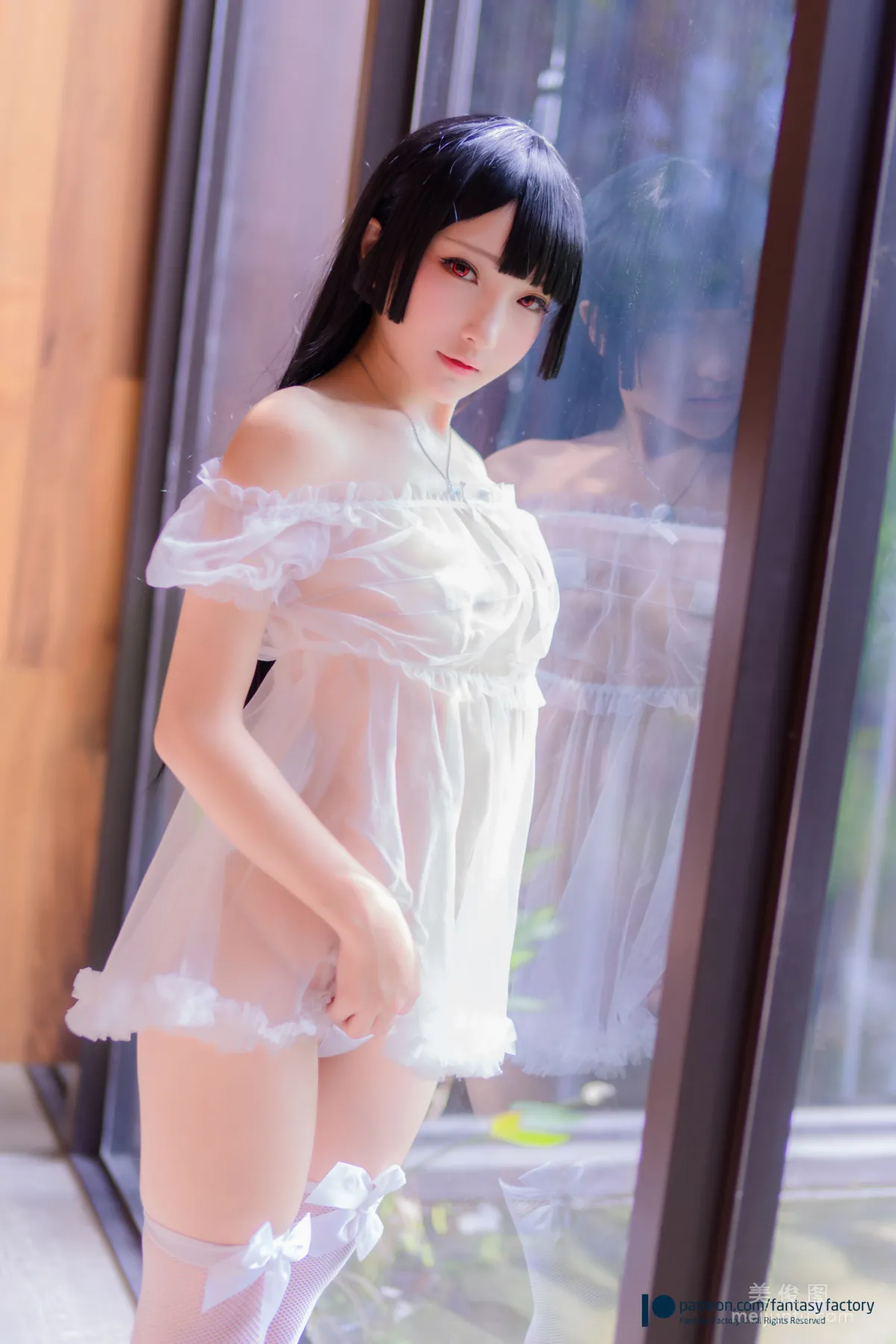 [Cosplay] 小丁 《Fantasy Factory》  黑白 薄纱 网袜 写真集38