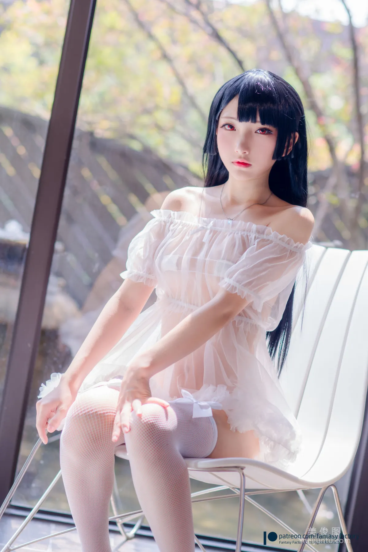 [Cosplay] 小丁 《Fantasy Factory》  黑白 薄纱 网袜 写真集31