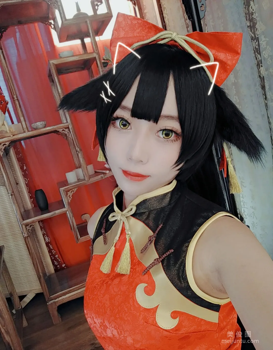 [Cosplay寫真] 動漫博主Money冷冷 - 高雄紅旗袍 4