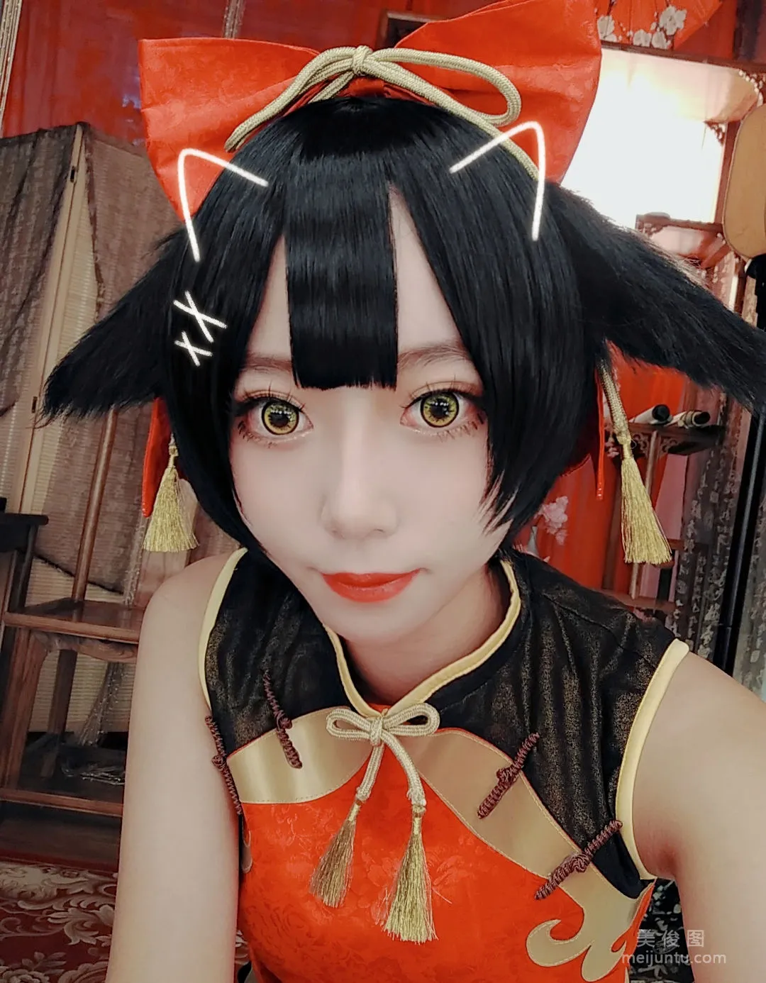 [Cosplay寫真] 動漫博主Money冷冷 - 高雄紅旗袍 5